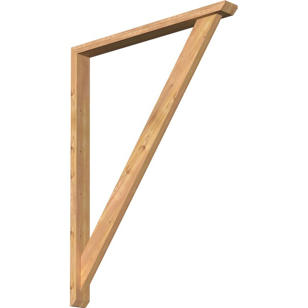 Ekena Millwork Traditional Slat Smooth Bracket w/ Offset Brace, Western Red Cedar, 3 1/2"W x 36"D x 48"H BKT0402X36X48TRA06SWR - main